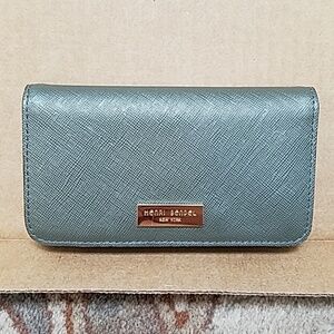 Henri Bendel Small Blue Shimmer Bi-Fold Wallet